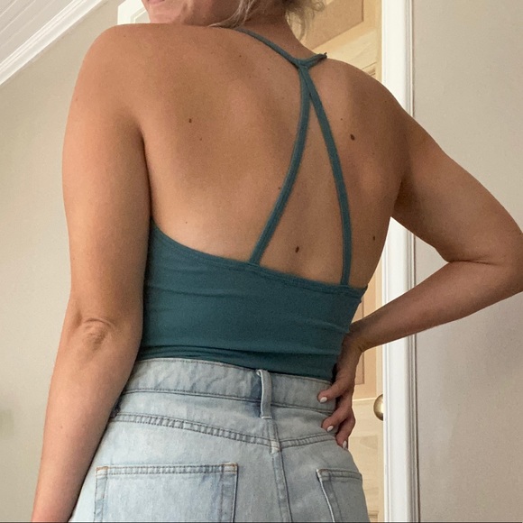 Express Teal Lace Body Suit - Picture 3 of 6